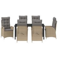 Комплект за хранене в градината 7 pcs Бежово полиратан