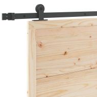 Преплъзваща се врата Кафяво 90 x 208 см Борово дърво масив