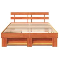 Рамка за легло с таблото Кафяво с восъчно покритие 150 x 200 cm