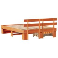 Рамка за легло с таблото Кафяво с восъчно покритие 150 x 200 cm