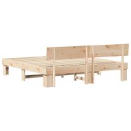 Рамка за легло Кафяво 200 x 200 cm Солидно борово дърво