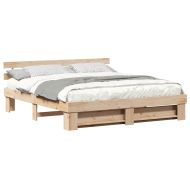 Рамка за легло Кафяво 200 x 200 cm Солидно борово дърво