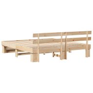 Рамка за легло Кафяво 200 x 200 cm Солидно борово дърво