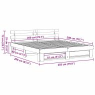 Рамка за легло Кафяво 200 x 200 cm Солидно борово дърво