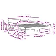 Рамка за легло Кафяво 200 x 200 cm Солидно борово дърво
