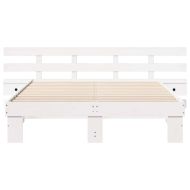 Рамка за легло с таблото Бяло 150 x 200 cm Солидно борово дърво