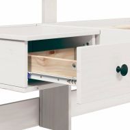 Рамка за легло с таблото Бяло 150 x 200 cm Солидно борово дърво