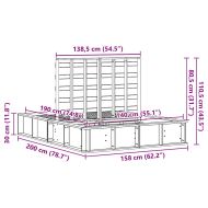 Рамка за легло Бяло 140 x 190 cm Солидно борово дърво