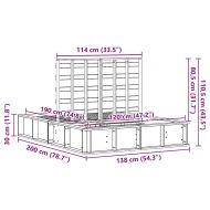 Рамка за легло Кафяво с восъчно покритие 120 x 190 cm
