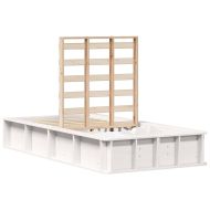 Рамка за легло Бяло 100 x 200 cm Солидно борово дърво