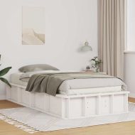 Рамка за легло Бяло 210 x 118 x 30 см Солидно борово дърво