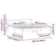 Рамка за легло Кафяво 200 x 200 cm Солидно борово дърво
