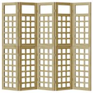 Параван за уединение 5 pcs Кафяво 200 x 180 cm