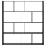 Шкаф за книги Черен дъб 132 x 29 x 141.5 см Инженерно дърво