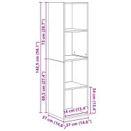 Комплект ТВ шкаф 3 pcs Черния дъб Инженерно дърво
