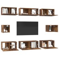 Комплект ТВ шкаф 8 pcs Старо дърво Инженерно дърво