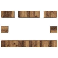 Комплект ТВ шкаф 8 pcs Старо дърво Инженерно дърво