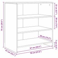Служебен шкаф 2 pcs Черния дъб 70 x 41 x 75 см Инженерно дърво