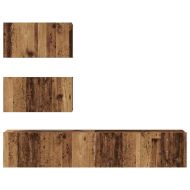 Комплект ТВ шкаф 4 pcs Старо дърво Инженерно дърво