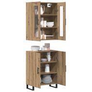 Висок шкаф 2 pcs дъб артизан Инженерно дърво