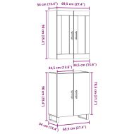 Висок шкаф 2 pcs дъб артизан Инженерно дърво
