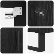 Висок шкаф 2 pcs Черен дъб Инженерно дърво