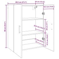 Стенно шкафче 2 pcs Старо дърво 69,5 x 34 x 90 см