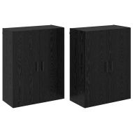 Стенно шкафче 2 pcs Черния дъб 69,5 x 34 x 90 см