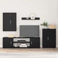 Комплект ТВ шкаф 4 pcs Черния дъб Инженерно дърво