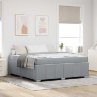 Рамка за легло с матрак Светлосиво 180 x 200 cm текстил