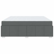 Рамка за легло с матрак Тъмен сив 200 x 200 cm текстил