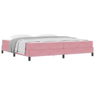 Легло с пружинирана основа с матрак Розово 200 x 200 cm текстил