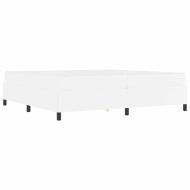 Рамка за легло с матрак Бяло 200 x 200 cm текстил