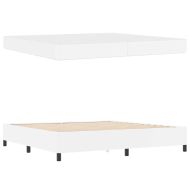 Рамка за легло с матрак Бяло 200 x 200 cm текстил