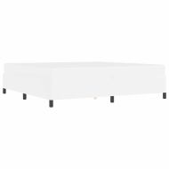 Рамка за легло с матрак Бяло 200 x 200 cm текстил