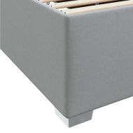 Рамка за легло с матрак Светлосиво 90 x 200 cm текстил