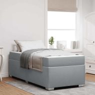 Рамка за легло с матрак Светлосиво 100 x 200 cm текстил