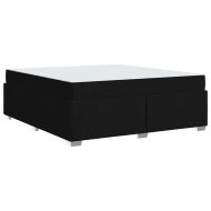 Рамка за легло с матрак Черно 180 x 200 cm текстил
