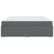 Рамка за легло с матрак Тъмен сив 200 x 200 cm текстил