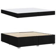 Рамка за легло с матрак Черно 200 x 200 cm текстил