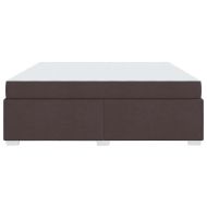 Рамка за легло с матрак Тъмен кафяв 200 x 200 cm текстил
