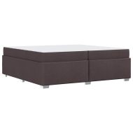 Рамка за легло с матрак Тъмен кафяв 200 x 200 cm текстил