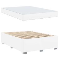 Рамка за легло с матрак Бяло 140 x 200 cm текстил