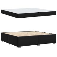 Рамка за легло с матрак Черно 200 x 200 cm текстил