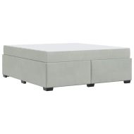 Рамка за легло с матрак с матрак Светлосиво 180 x 200 cm Кадифе