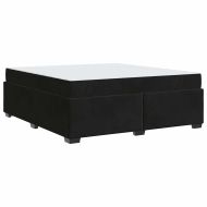 Рамка за легло с матрак Черно 180 x 200 cm текстил