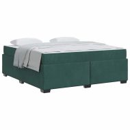 Рамка за легло с матрак Тъмен зелен 180 x 200 cm текстил