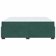 Рамка за легло с матрак Тъмен зелен 180 x 200 cm текстил