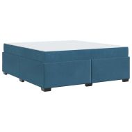 Рамка за легло с матрак Тъмен син 180 x 200 cm текстил