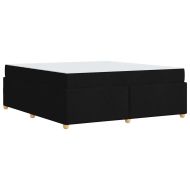 Рамка за легло с матрак Черно 180 x 200 cm текстил